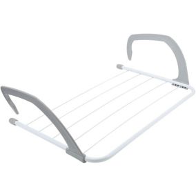 Étendoir à Linge Portable, étendoir à Linge Pliable et Rétractable pour Balustrades de Balcon, Rebord de Fenêtre, Porte-serviette