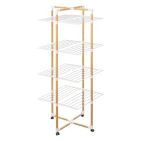 Étendoir à linge tour 4 roues 40m effet bois - 5 five simply smart