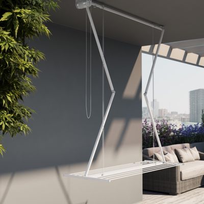 Étendoir plafond manuel 128x54x25cm alu Foxydry Mini 120