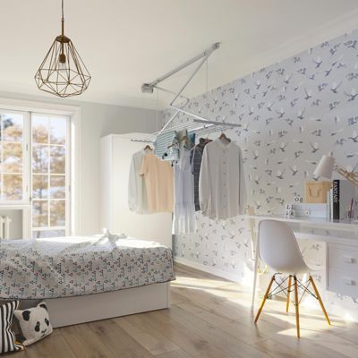 Étendoir plafond manuel 128x54x25cm alu Foxydry Mini 120