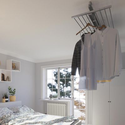 Étendoir plafond manuel 128x54x25cm alu Foxydry Mini 120