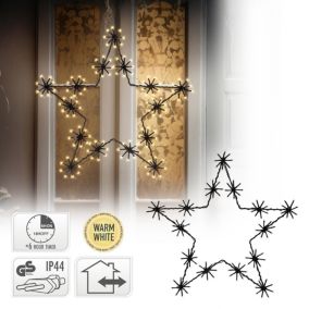 Étoile de Noël  à LED 50 cm ornement décoration d'hiver lumineuse en métal IP44
