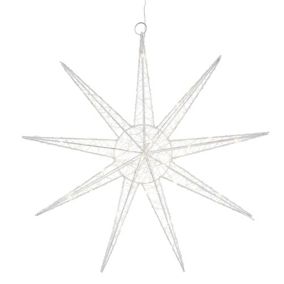 Étoile de Noël LED déco d'hiver avec minuterie étoile lumineuse suspendue 50 cm