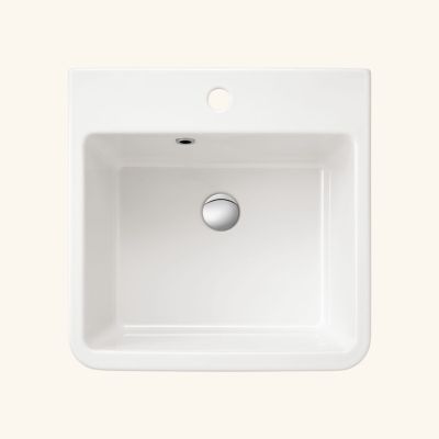 Évier buanderie bac à laver céramique blanc Sanindusa UTILITY 510x500