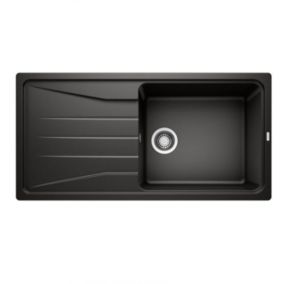 Évier cuisine en granit noir Blanco SONA XL 6S - 1 cuve égouttoir réversible - 100x50cm