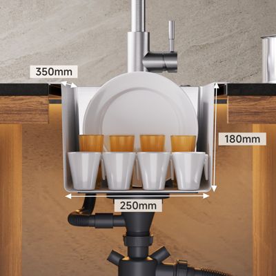 Évier de Cuisine 30 x 45 cm, CECIPA  MAX Évier en inox brossé, Évier 1 Bac Montage Encastré ou Supérieur