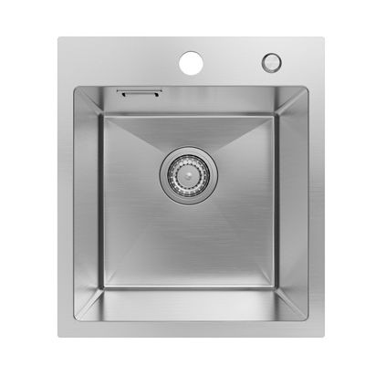 Évier de Cuisine 40 x 45 cm, CECIPA MAX Évier en inox brossé, Évier 1 Bac, Lavabo Cuisine Montage Encastré ou Supérieur