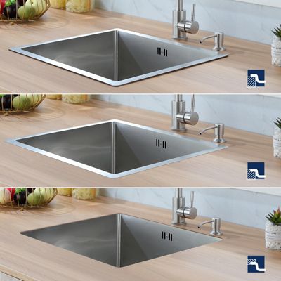 Évier de Cuisine 50 x 44 cm, CECIPA MAX Évier en inox brossé, Évier 1 Bac Montage Encastré ou Supérieur