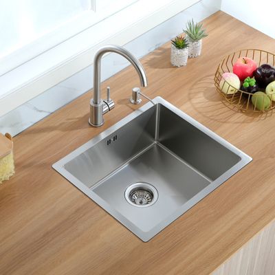 Évier de Cuisine 50 x 44 cm, CECIPA MAX Évier en inox brossé, Évier 1 Bac Montage Encastré ou Supérieur