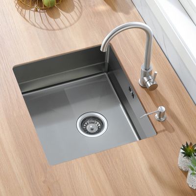 Évier de Cuisine 50 x 44 cm, CECIPA MAX Évier en inox brossé, Évier 1 Bac Montage Encastré ou Supérieur