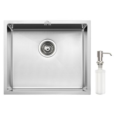 Évier de Cuisine 50 x 44 cm, CECIPA MAX Évier en inox brossé, Évier 1 Bac Montage Encastré ou Supérieur