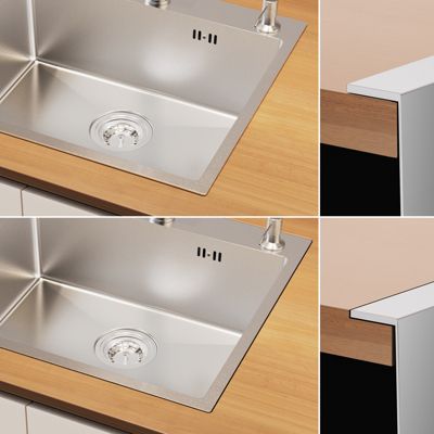 Évier de Cuisine 50 x 45 cm, SOFETIY MAX Évier en inox brossé, Évier 1 Bac Montage Encastré ou Supérieur