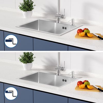 Évier de Cuisine inox brossé 55 x 45 cm, CECIPA MAX Évier 1 Bac, Lavabo Cuisine Montage encastrer + Distributeur de Savon