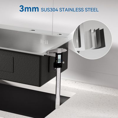 Évier de Cuisine inox brossé 55 x 45 cm, CECIPA MAX Évier 1 Bac, Lavabo Cuisine Montage encastrer + Distributeur de Savon