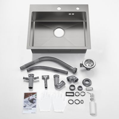 Évier de Cuisine inox brossé 55 x 45 cm, CECIPA MAX Évier 1 Bac, Lavabo Cuisine Montage encastrer + Distributeur de Savon