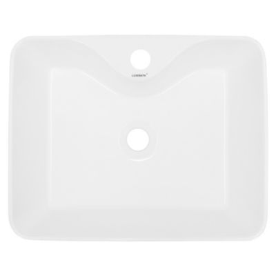 Évier en céramique vasque a poser carré moderne pour salle de bain 480 x 380 mm