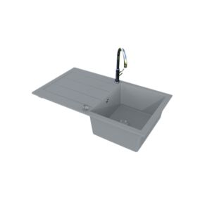 Évier EVISTONE avec 1 bac + égouttoir 86cm - Cromo