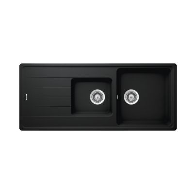Évier granit noir Schock ELEMENT 2 bacs 1 égouttoir