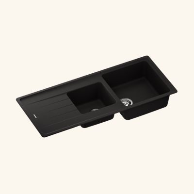 Évier granit noir Schock ELEMENT 2 bacs 1 égouttoir