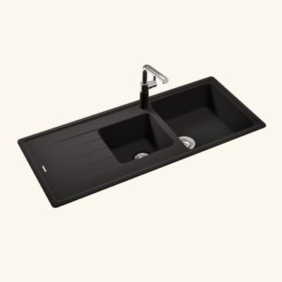 Évier granit noir Schock ELEMENT 2 bacs 1 égouttoir