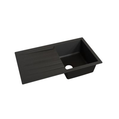 Évier RESIROC avec 1 bac + égouttoir 86cm - Noir