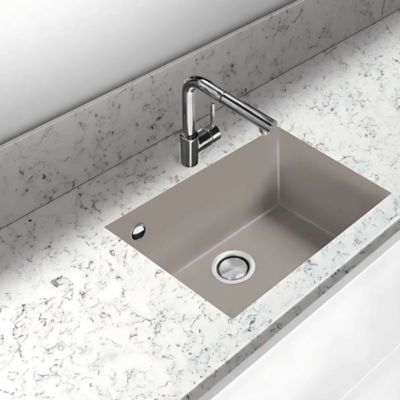 Évier sous-plan 1 Cuve 49x40x20cm R5mm - Quartz Titanium - Quadra BE FRÉCAN