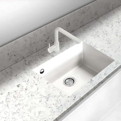 Évier sous-plan 1 Cuve 69x40x20cm R5mm - Quartz Blanc - Quadra BE FRÉCAN