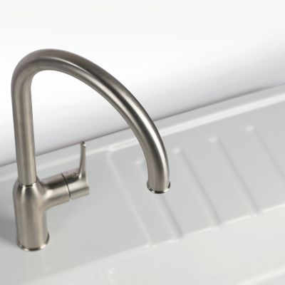 Évier timbre d'office céramique blanc EKIO NEWCO 2 bacs