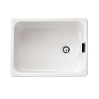 Évier timbre d'office céramique Sanindusa BELFAST blanc 1 bac