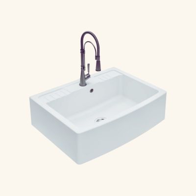 Évier timbre d'office granit blanc grisé FOCA 1 bac