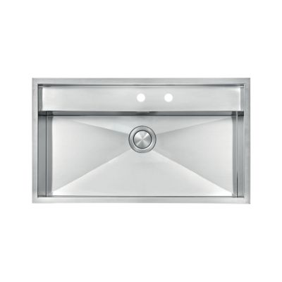 Évier timbre d'office inox lisse DIAMANTE 1 bac