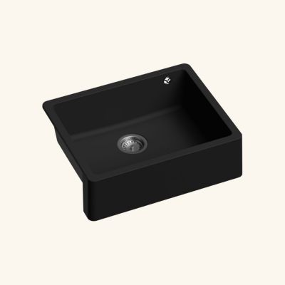 Évier timbre d'office sous-plan Kümbad SWAN granit noir 1 bac