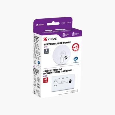 Pack appartement 1 détecteur de fumée + 1 détecteur de monoxyde de carbone Kidde
