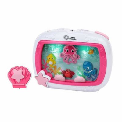 BABY EINSTEIN Veilleuse bébé -Reves marins rose- Réglage 25 min lumiere, son, musique ou bruit de l'océan apaisantes, télé