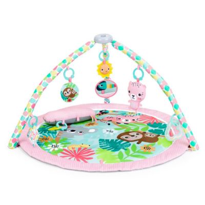 Tapis d'éveil Bright Starts Pop N Wiggle Rosy Rainforest pliable rose 7 jouets