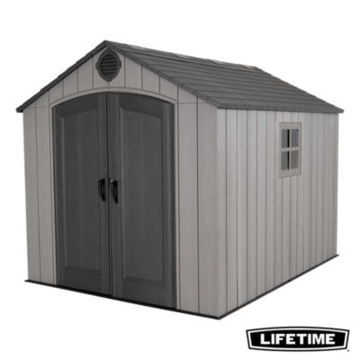 Abri de rangement extérieur Lifetime en résine et acier l.244 x H.241 x P.304 cm 7.38m² gris et marr