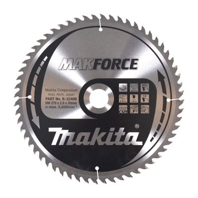 Lame pour scie circulaire Makforce TCT MAKITA B 32409 270 x 30 mm 60 dents pour le bois - vue 9