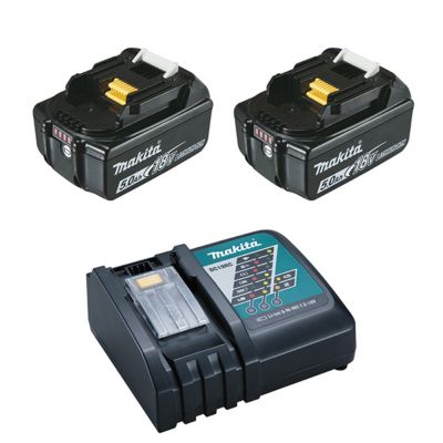 Pack MAKITA 2 batteries BL1850B 5 Ah + chargeur rapide DC18RC - 197570-9