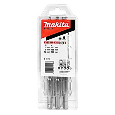 Jeu de 3 forets à béton MAKITA B 59075 SDS+ NEMESIS II 6 8 10x160mm - vue 3