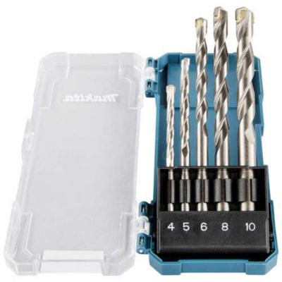 Makita D-72877 jeu de 5 forets pour pierre 4 mm à 10 mm, tige cylindrique