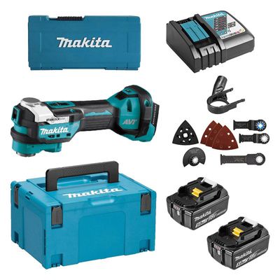Découpeur-ponceur multifonctions 18 V avec 2 batteries 5,0 Ah, chargeur et coffret MAKPAC - DTM52RTJX1