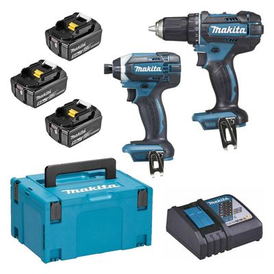 Pack Perceuse Visser Makita DLX2127TJ – 18 V, 3 Batteries 5 Ah, Coffret Makpac - vue 4