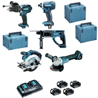 Pack 5 Outils MAKITA DLX5039PTJ 18 V Li ion 4 x 5 Ah - vue 3
