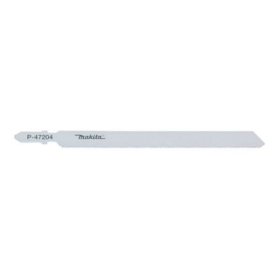 Lames coupe droite pour métaux et boisQté:5 / Epais.metal:1 à 3 mm / Epais.inox:1 à 3 mm / Epais.bois:80 mm / Long. utile:105 mm / Type:HSS / Dentpouce:25 Makita P 47204