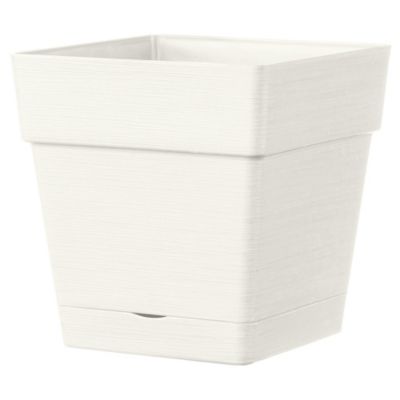 Pot de fleurs Quadro save R couleur blanc à réserve d'eau 35x35cm