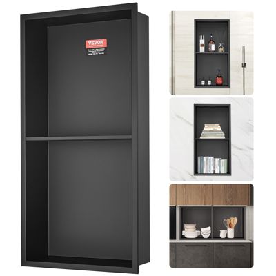 VEVOR Niche douche inox 304 33x63.5cm double étagère étanche facile à nettoyer .