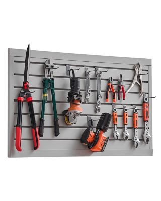 VEVOR Panneau lattes mural garage 1225x645mm PVC modulaire portes outils atelier .