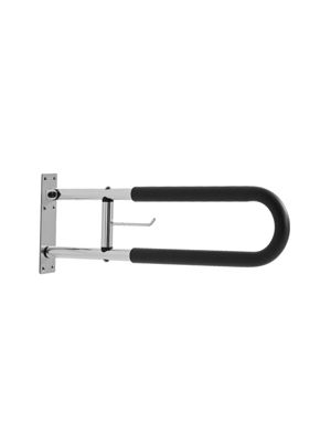 VEVOR Barre appui WC 765 mm pliable U porte papier charge 136 kg. Handicapés.