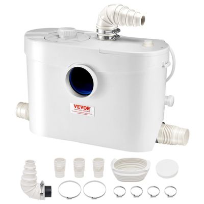 VEVOR Pompe macératrice sanitaire 4 entrées eau 180 min ht. refoulement 12 .