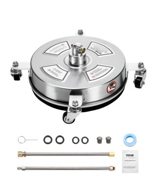 VEVOR Nettoyeur surface HP 325 mm, inox, 276 bar, 2 buses. Roues, tiges extension, pour béton.